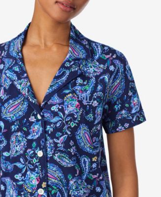 Women's Notch Collar and Long Pant Pajama Set