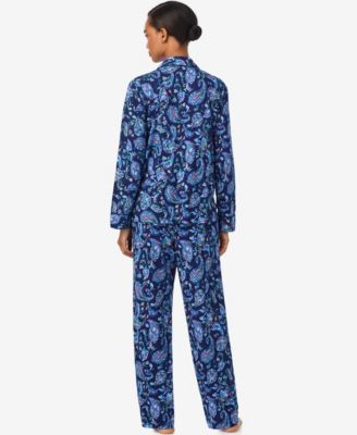 Women's Long-Sleeve Notch Collar Long Pant Pajama