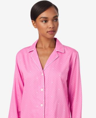 Women's Long Sleeve Notch Collar Long Pant Pajama Set