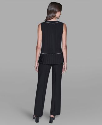 Women's Pleated Detail Sleeveless Top