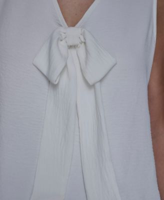 Women's Sleeveless Bow Detail Top