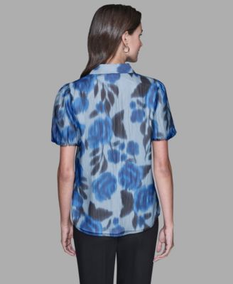 Women's Organza Collared Top