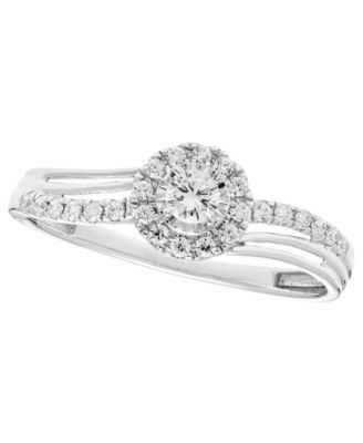 Macy's - Diamond Halo Ring (1/4 ct. t.w.) in 14k White Gold