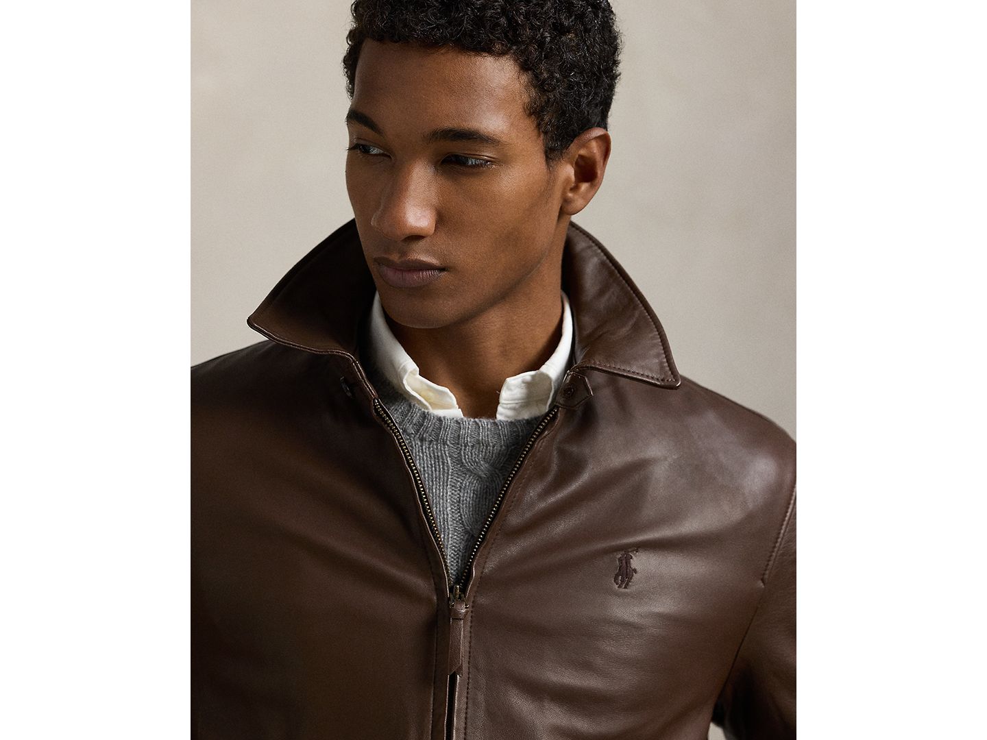 Мужская куртка Polo Ralph Lauren Leather, цвет: Коричневый — фото 3
