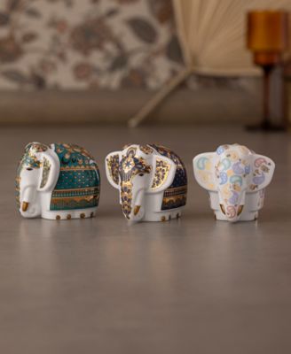 Bejeweled Gold-Tone Accents Elephant Figurine