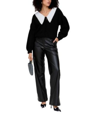 Women's Gaia Wide Leg Leather Trouser