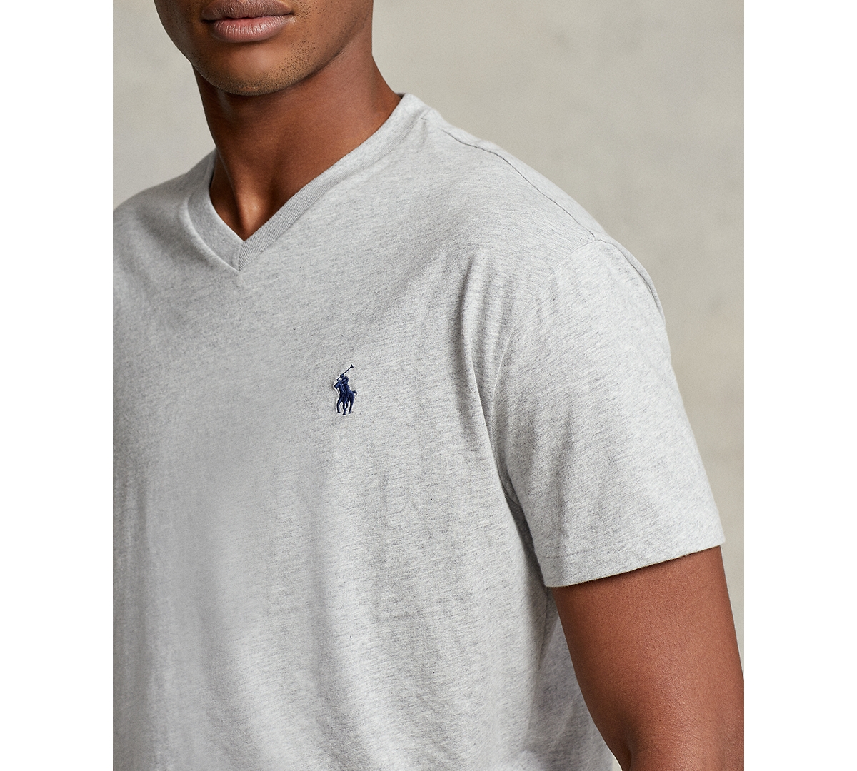 Polo Ralph Lauren Men's Classic-fit V Neck T-shirt In Gray