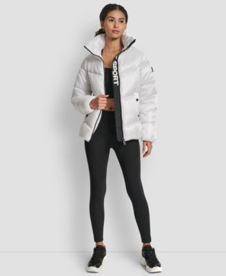 Women's Quilted Puffer Interior Placket Logo Jacket