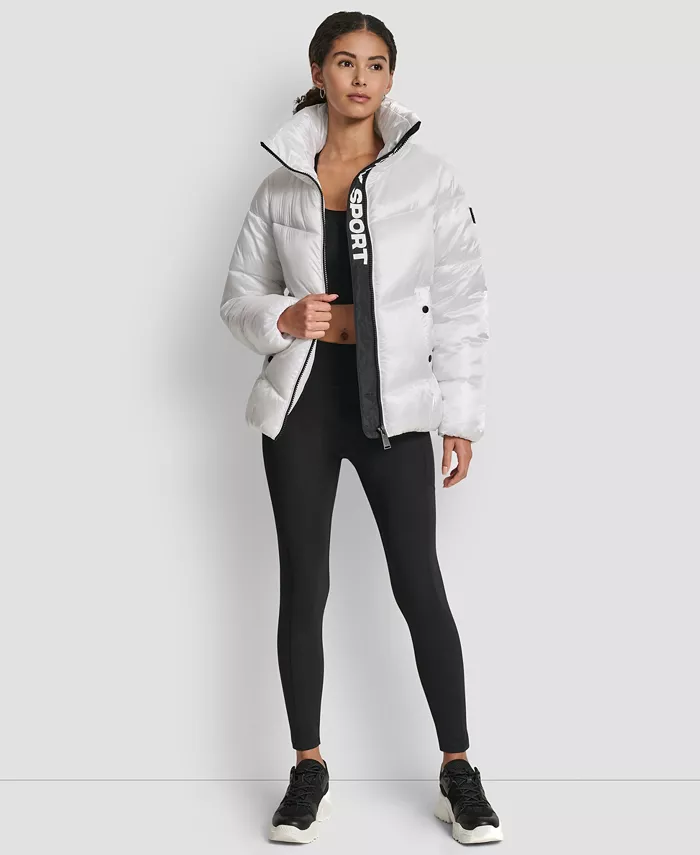 Women's Quilted Puffer Interior Placket Logo Jacket - thumbnail 9