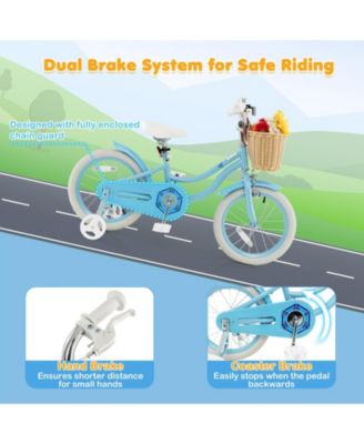 16-Inch Kids Bike with Training Wheels and Adjustable Handlebar Seat