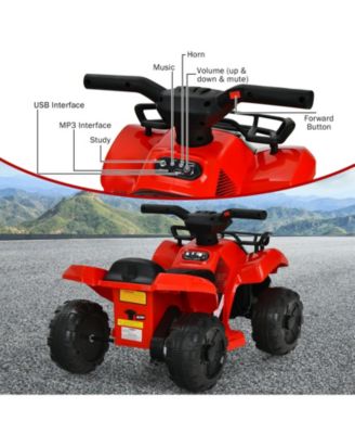 6V Kids ATV Quad Electric Ride On Car with LED Light and MP3