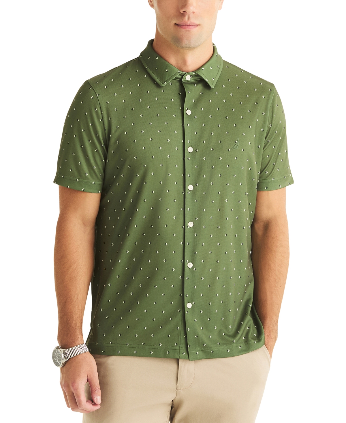 Nautica Men's Printed Short Sleeve Shirt