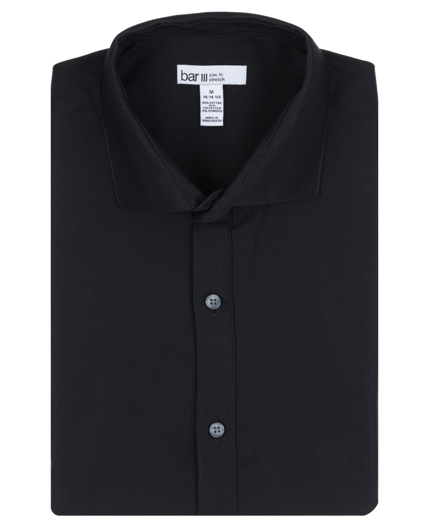 Мужская рубашка Bar III Diamond Dobby Slim-Fit Dress Shirt, цвет: Чёрный — фото 5