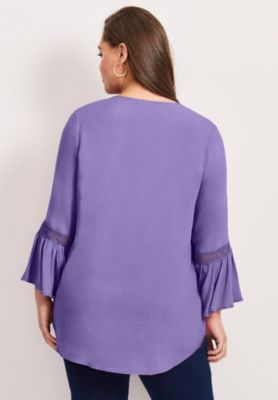 Women's Plus Size Lace Trim Tunic