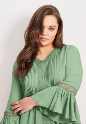 Women's Plus Size Lace Trim Tunic