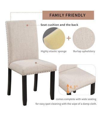 5-Piece Dining Set for 4 with Faux Marble Tabletop and Upholstered Chairs, Elegant Table Set for Kitchen or Dining Room-Maison Boucle