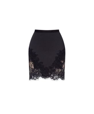 Women's Millla Fitted Obsidian Mini Skirt Adorned With Lace