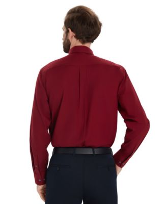 Men's Pinpoint Button Front Solid Dress Shirt, Macy's Exclusive