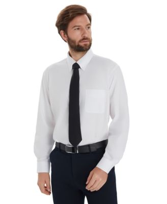 Men's Pinpoint Button Front Solid Dress Shirt