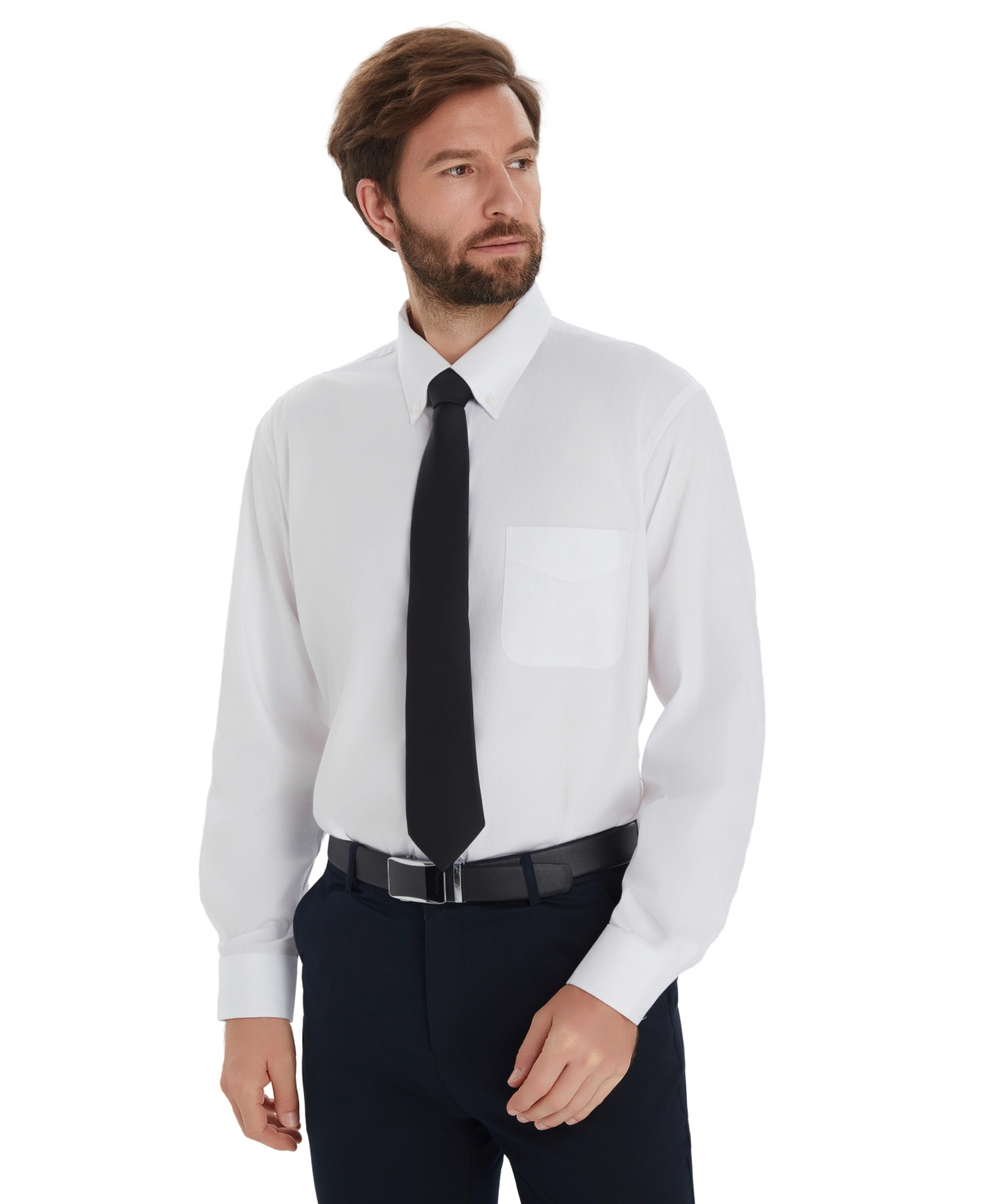 Club Room Men's Pinpoint Button Front Solid Dress Shirt, Macy's Exclusive