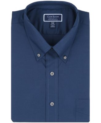 Men's Pinpoint Button Front Solid Dress Shirt