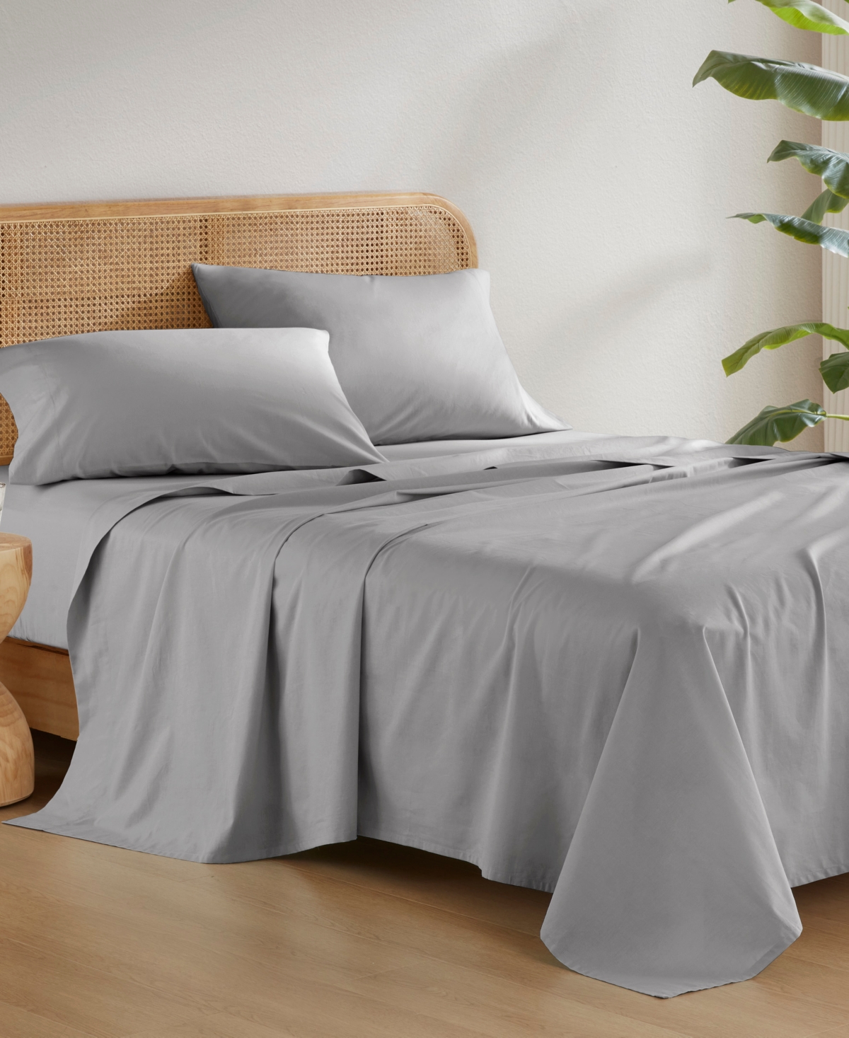 510 Design Super 144-thread Count Cotton 3-pc. Sheet Set, Twin Xl In Gray