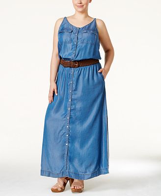 macy's inc denim dress
