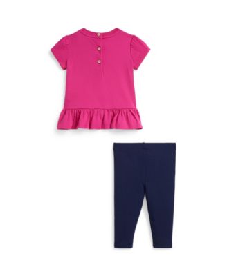 Baby Girls' Polo Bear Top and Leggings, 2-Piece Set