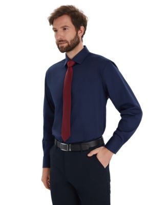 Men's Solid Regular-Fit Dress Shirt