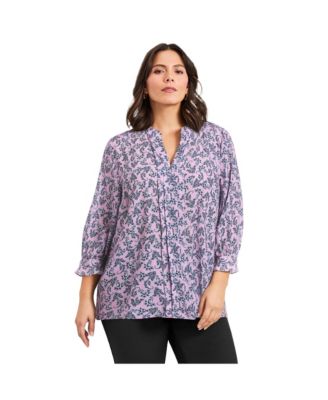 Plus Size Pintuck Popover Women's Top