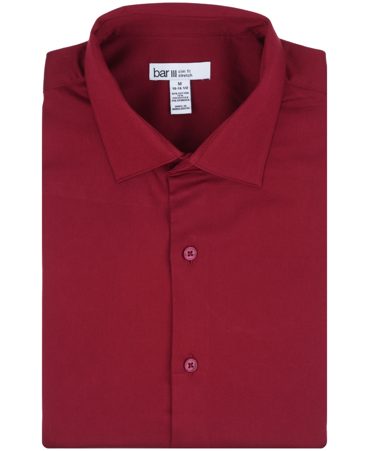 Bar Iii Men's Sateen Solid Dress Shirt, Macy's Exclusive In Burgundy