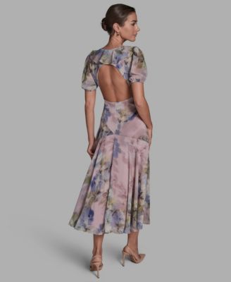 Women's V-Neck Midi Shift Dress