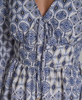 Women's Crepe Tie-Front Shift Dress