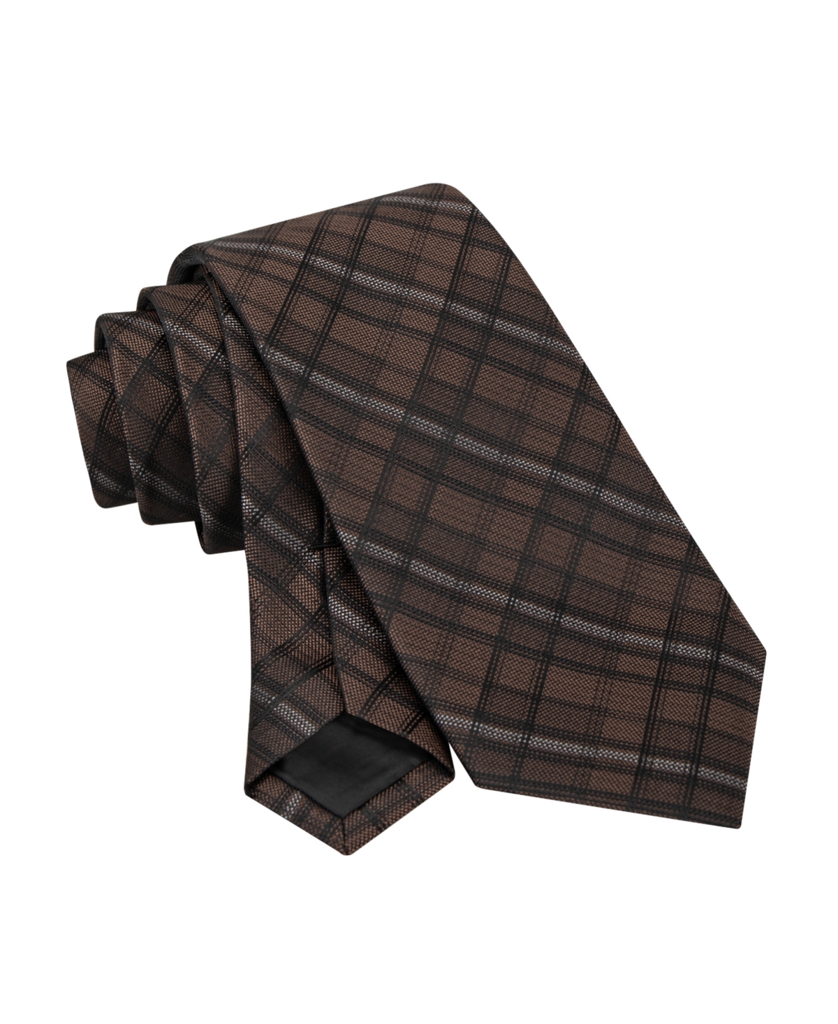 Calvin Klein Men's Addison Plaid Tie In Brown