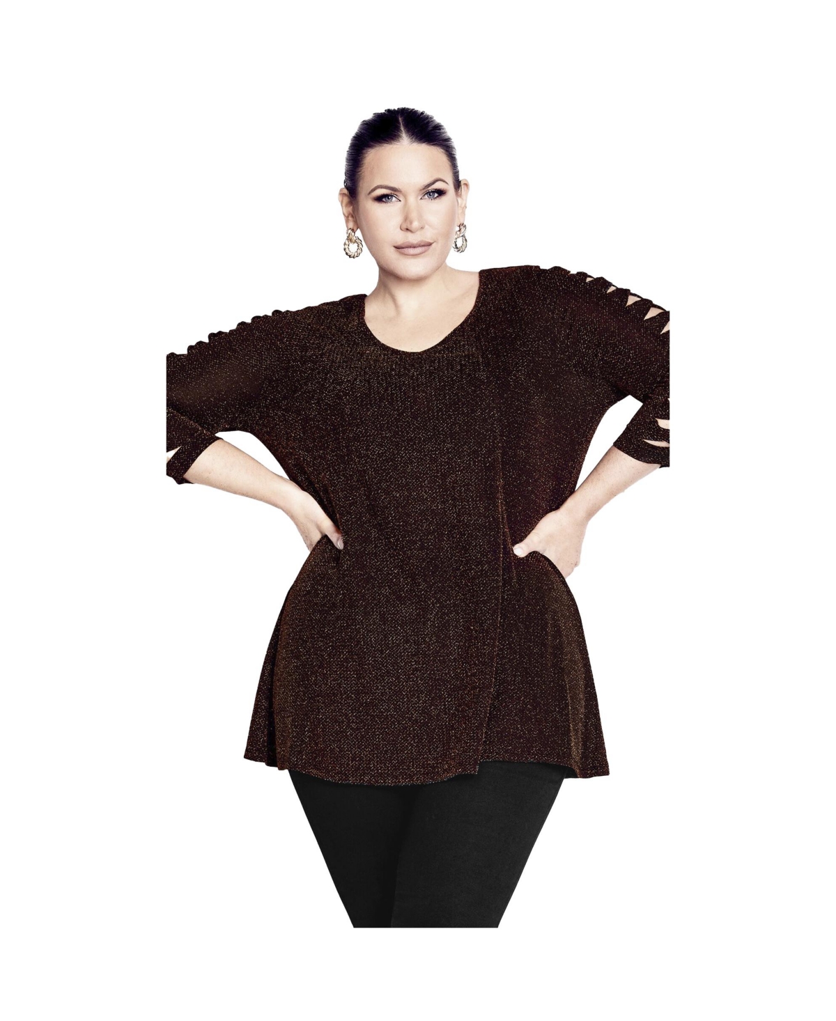 Avenue Women's Glam Sleeve Detail Tunic