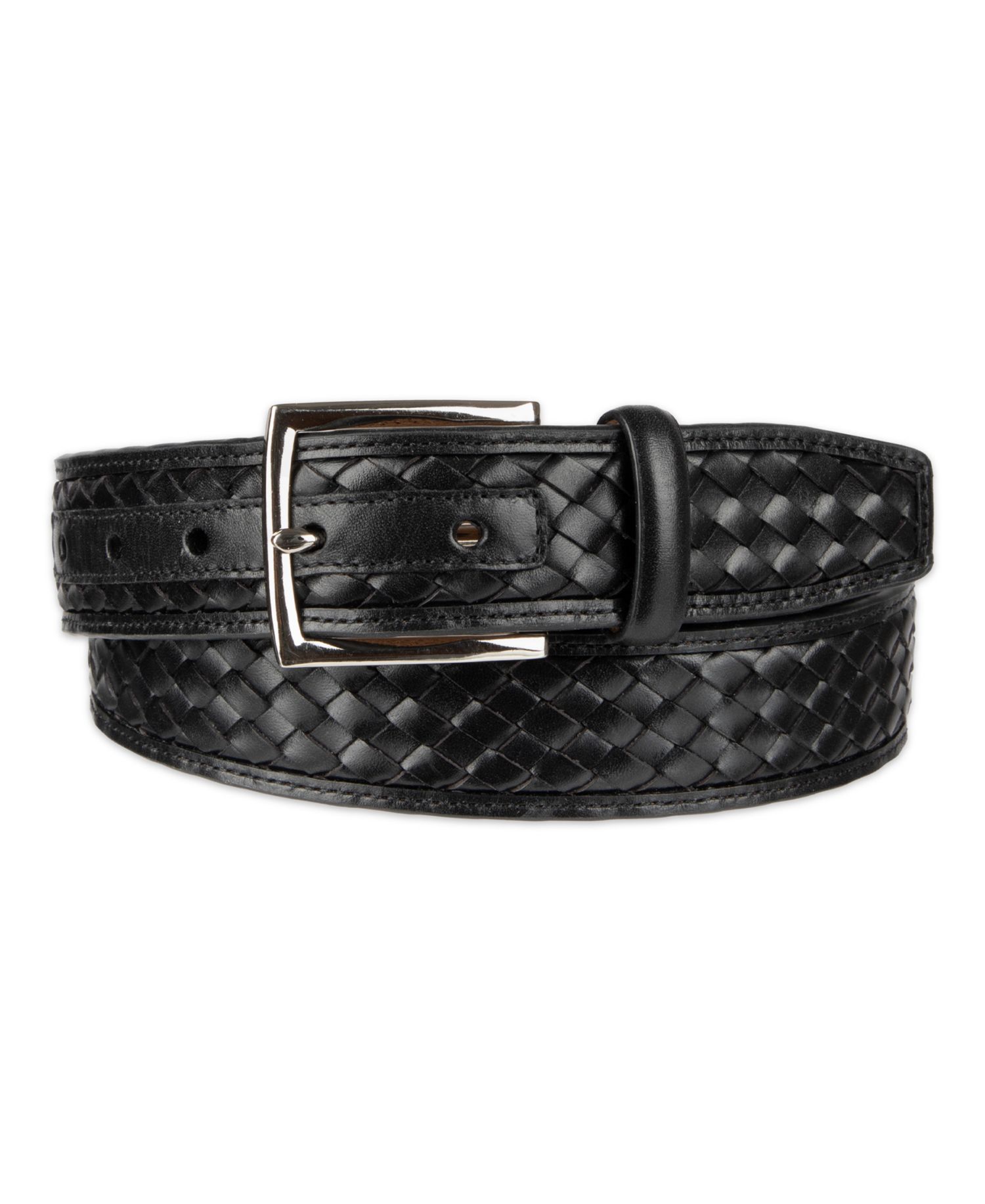 35MM Men's Woven Inlay Leather Dress Belt