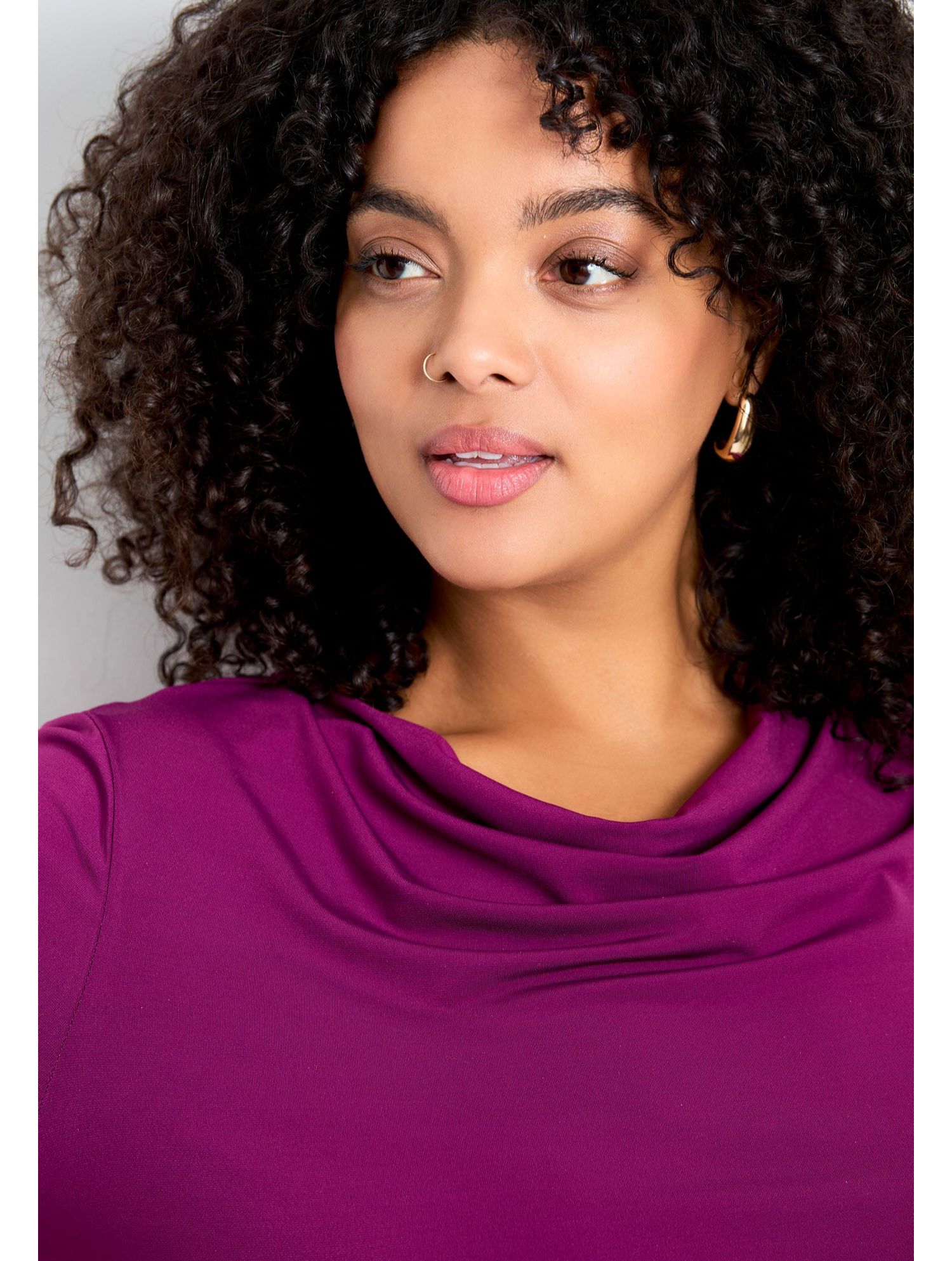 Plus Size Cowl Neck Short Sleeve Women's Top