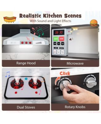 Kids Corner Pretend Kitchen Playset with Separated Washing Basin