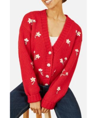 Women's Hand Embroidered Chunky Knitted Cardigan