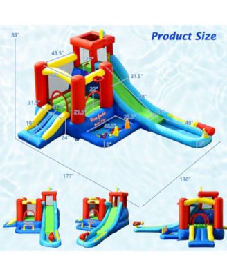 9-in-1 Inflatable Bounce House Water Park with Slide & Pool