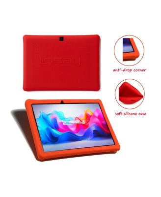 10.1" Kids Funny Tablet Octa Core 128GB Bundle with Red Kids Backpack New Android 15 Dual Camera