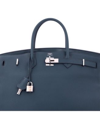 Birkin 40 Handbag Blue Togo with Palladium Hardware