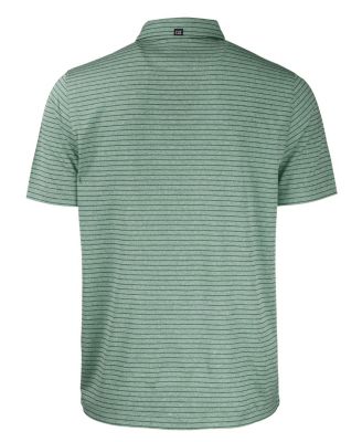 Men's Cutter and Buck Forge Eco Heather Stripe Stretch Recycled Polo