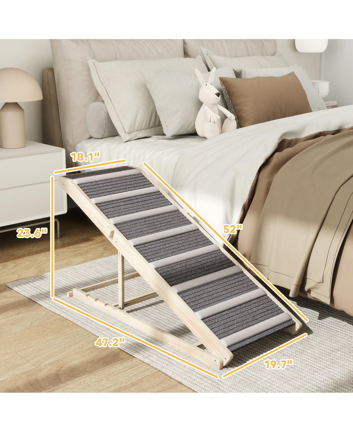 PawHut Dog Ramp for Couch, Foldable Pet Ramp for Small to Large Dog
