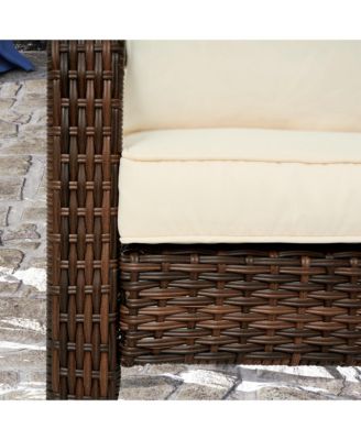 Patio Wicker Adirondack Chair with Soft Cushions,