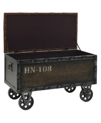 Storage Bench with Castors 31.7" Solid Wood Fir