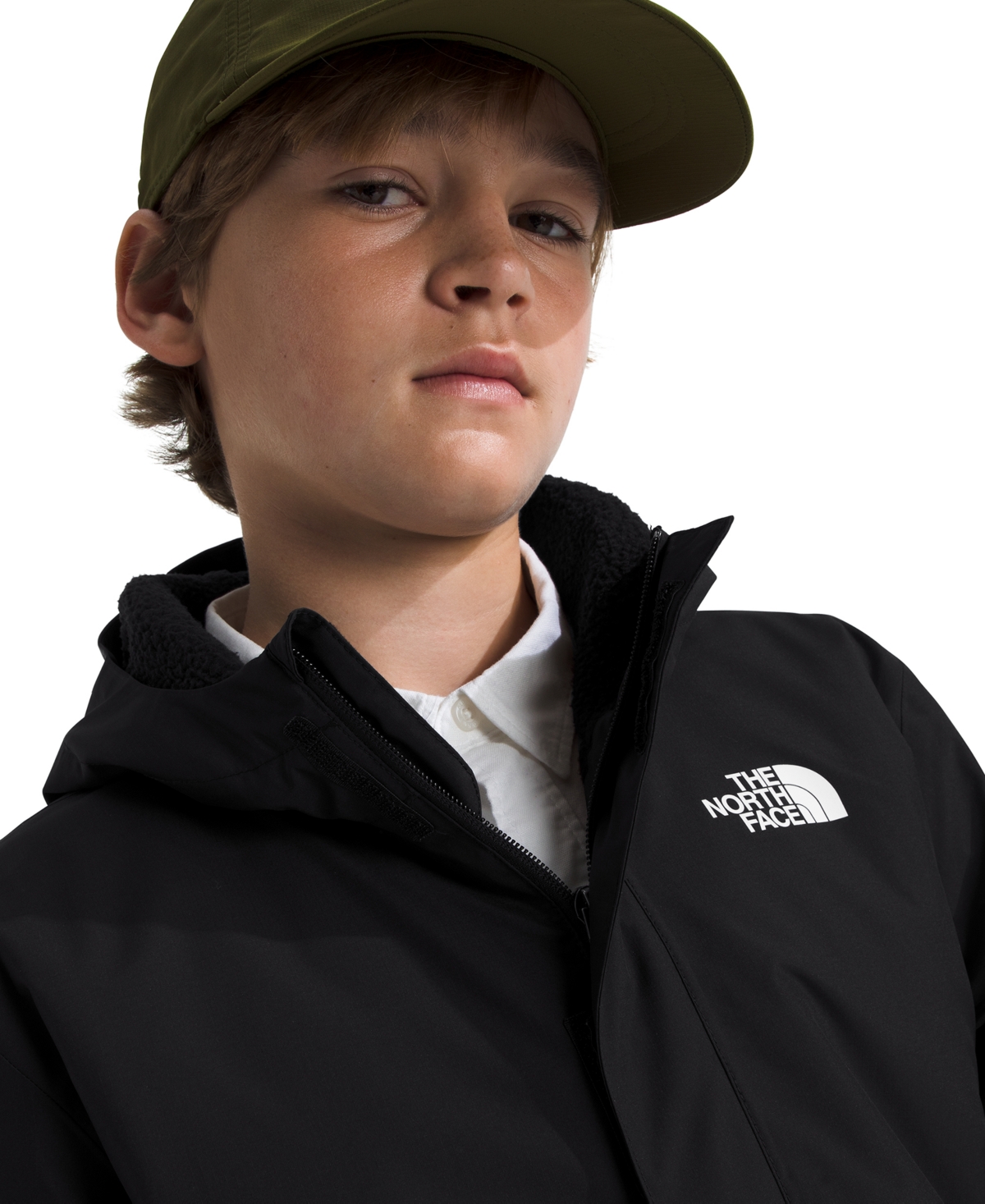 The North Face Boys 6-16 Warm Antora Rain Zipper Jacket In Black