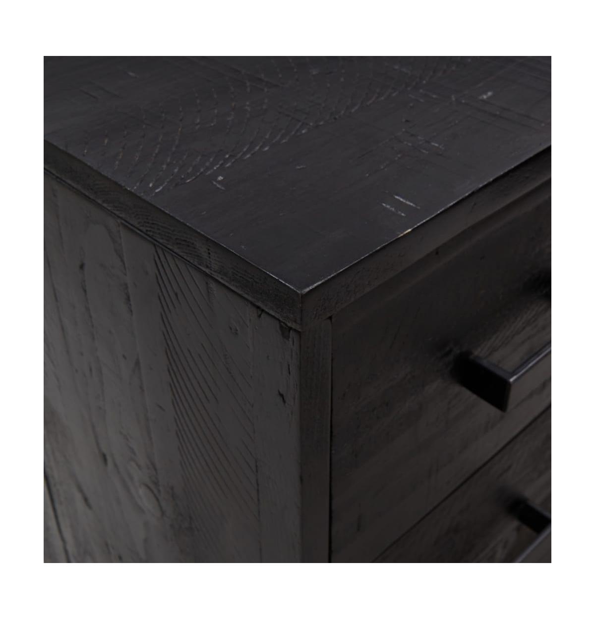 Chest of Drawers Black 29.5"x13.8"x27.6" Solid Wood Pine