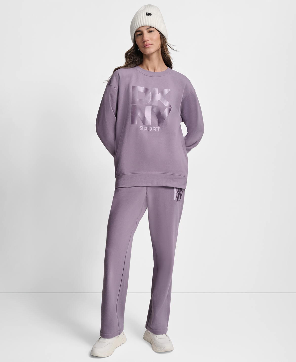 Dkny Women's Transfer Logo Crew Neck Sweatshirt