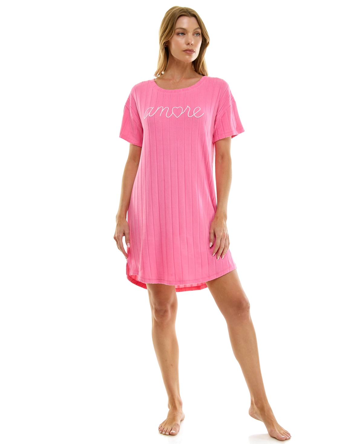 Roudelain Women's 34" Crew Neck Sleep Tee with Side Slits